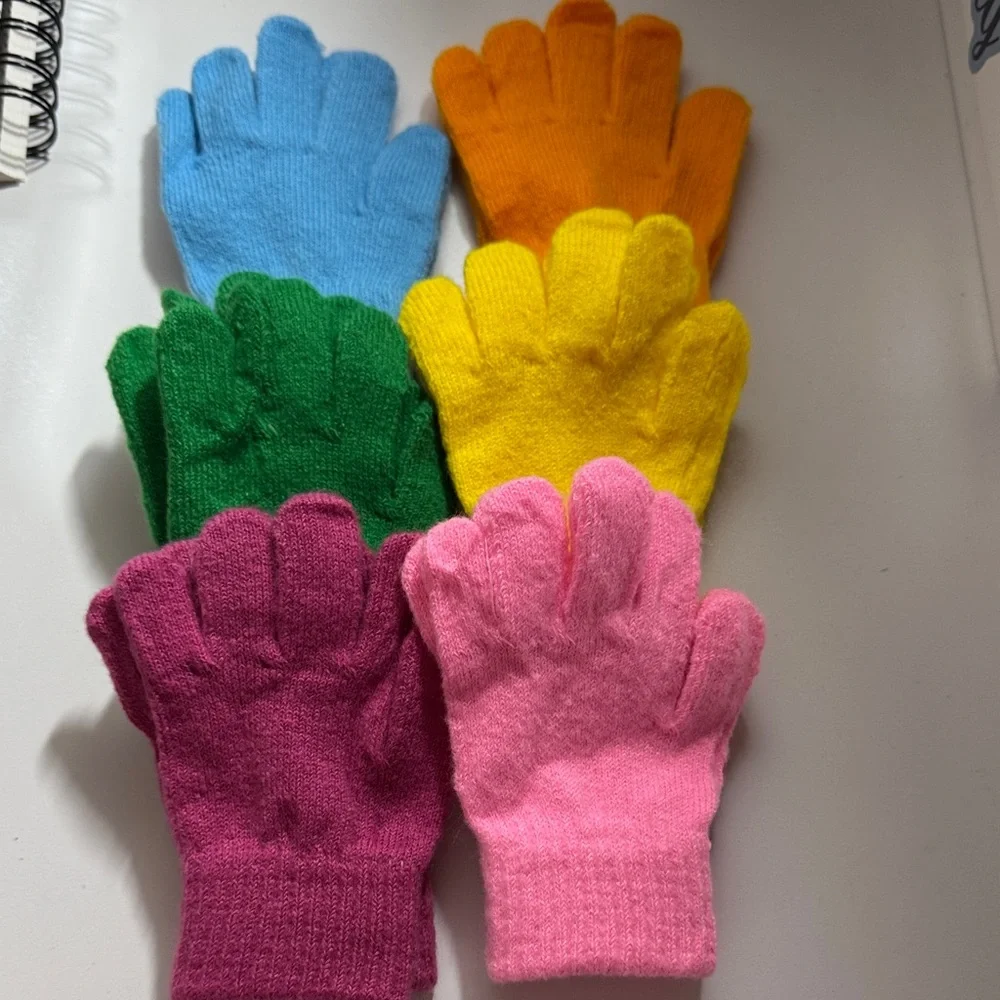 Colorful Kids' Knit Gloves Set